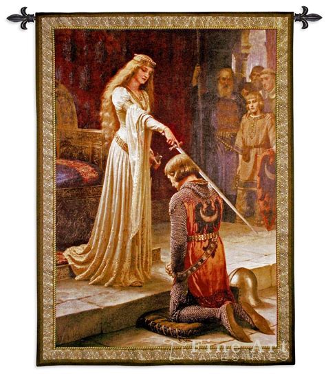 The Accolade Painting Medieval Tapestry Wall Hanging Knighting