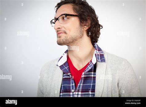 Smiling Man Wearing Glasses Stock Photo Alamy