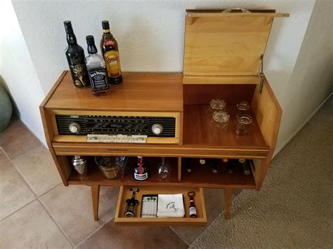 Bar Repurposed From A Vintage German Stereo Mid Century Furniture