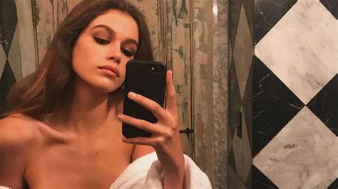 Fans Outraged Over Year Old Kaia Gerber S Topless Robe Photo Youtube