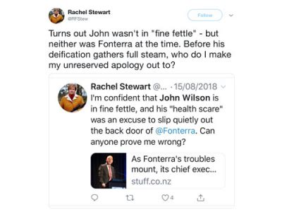 Date of font being added: BLNZ director 'likes' anti-farming columnist's tweets