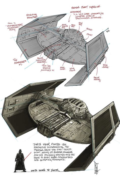 Darth Vaders Tie Advanced X1 By Shane Molina Space Ship Concept Art