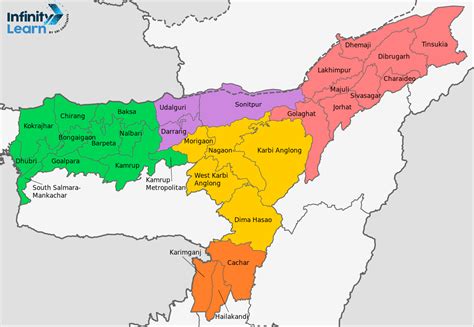 Assam Map State Districts Information And Facts