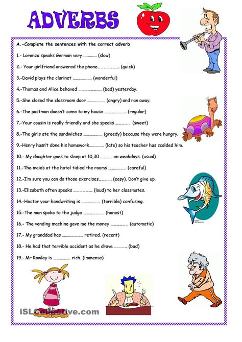 Pictures of english tenses (elementary). adverbs worksheet - Google Search | Atividades