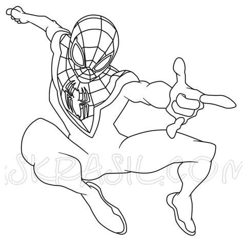 Spider Man Miles Morales For Kids Coloring Page Download Print Or