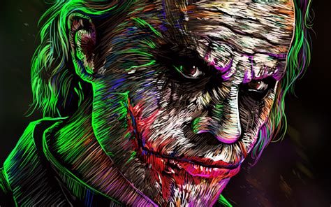 Descargar Fondos De Pantalla Dibujo Del Joker Obras De Arte 4k Anti