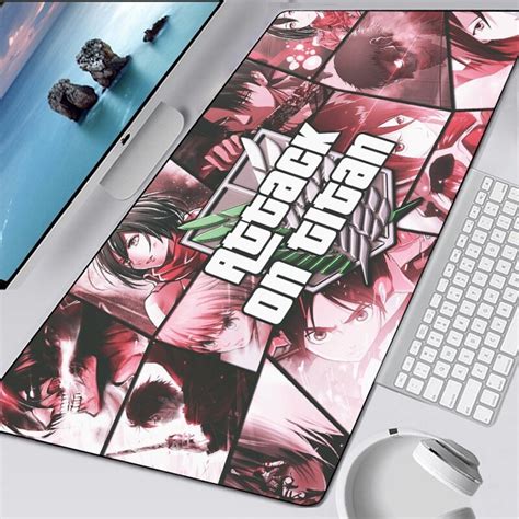 Anime Attack On Titan Mousepad Eren Yeager Mouse Pad Levi Etsy
