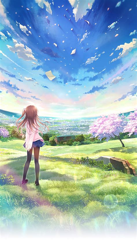 3985 anime wallpapers, backgrounds, imagess. Anime-World-Beautiful-Girl-Sky-iPhone-Wallpaper - iPhone Wallpapers