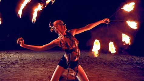 Girl Fire Dance At The Beach Youtube