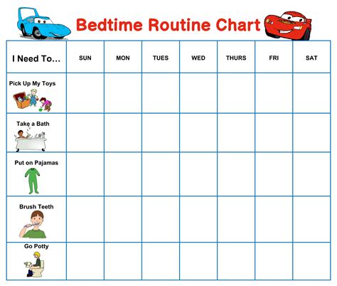 Free Printable Bedtime Routine Charts With Pictures Printable Templates