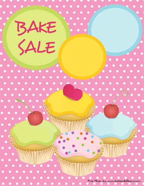 Printable Bake Sale Flyer Cute Pink With Cupcakes Bake Sale Flyers