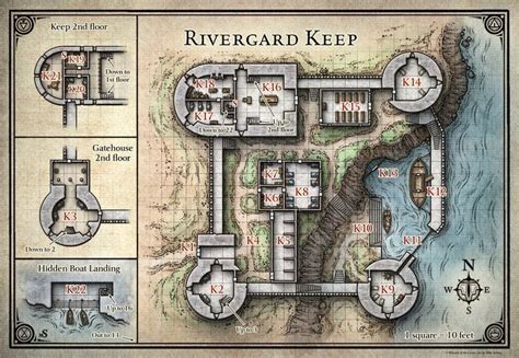 Rivergard Keep Map Dungeon Maps Fantasy Map Pathfinder Maps