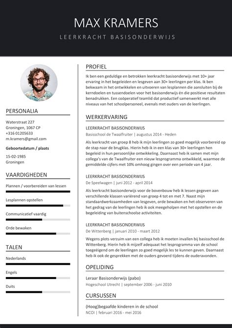 Voorbeeld Cv Basisonderwijs Gratis Download Tips And Uitleg