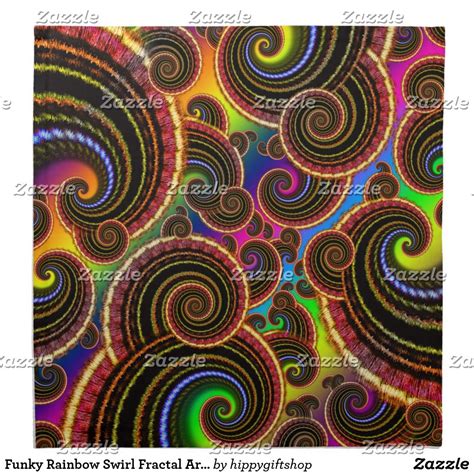 Funky Rainbow Swirl Fractal Art Pattern Napkin Fractal Art Pattern