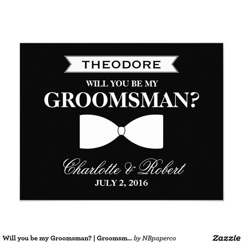 Will You Be My Groomsman Groomsman Invitation Zazzle Be My