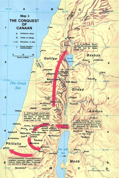Map Of The Conquest Of Canaan And The Lord Said To Joshua “today I