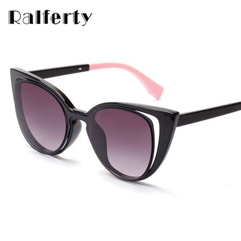 Ralferty Luxury Brand Designer Cat Eye Sunglasses Women Vintage Cateye