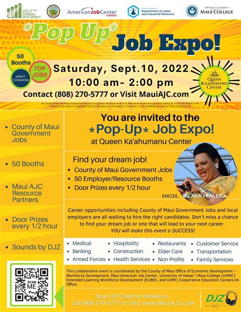 Pop Up Job Expo flyer FINAL - Maui County Virtual Job Fair - Job
