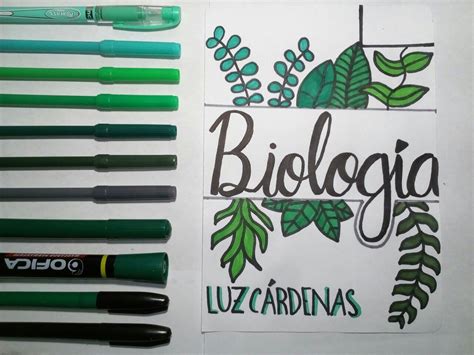 BiologÍa Portada Caratula Cuaderno By Luz Cárdenas Portadas De