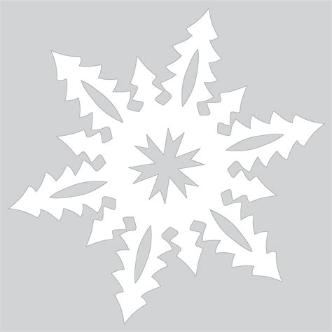 12+ free printable snowflake templates. Paper Snowflake with Tall Christmas Trees Pattern Cut out Template | Free Printable Papercraft ...