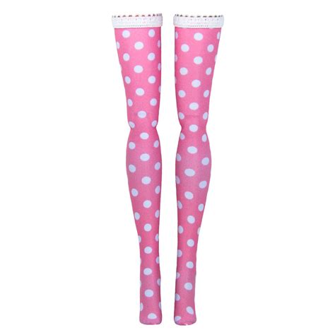 Pink And White Polka Dot Doll Stockings Large Monster High® 17