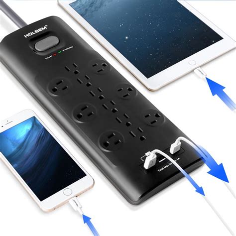 Surge Protector 12 Outlets 3 USB Ports Black - Buy Surge ...