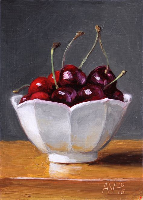 Cherries Oil Painting By Aleksey Vaynshteyn