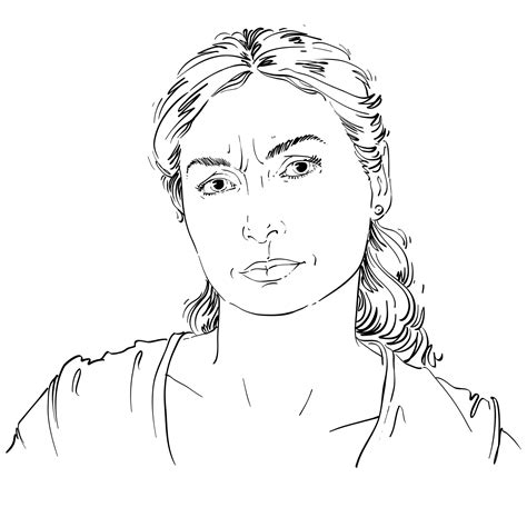 retrato dibujado a mano de una mujer dudosa de piel blanca ilustración del tema de las