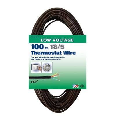 Home improvement stores and online retailers sell thermostat wire in spools of 50 to 250 feet and by the foot. Coleman Cable 100 ft. 18/5 Brown Solid CU Thermostat Wire-096350007 - The Home Depot