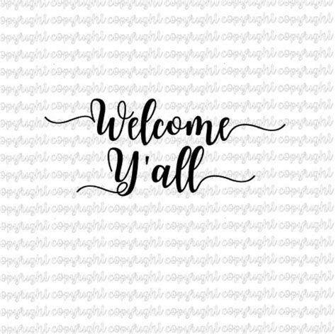 Welcome Yall Svg Dxf Cut File Silhouette Cameo Etsy
