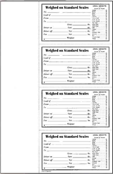 Scale Ticket Book Form St 812