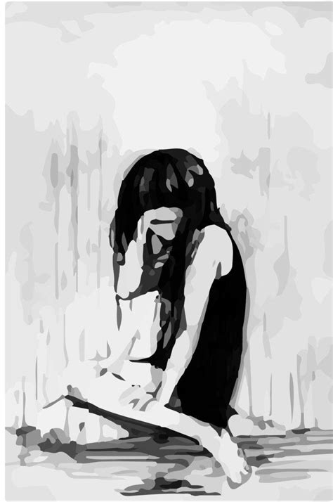 Black And White Anime Girl Sad Wallpapers Wallpaper Cave