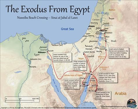 Exodus Route Map Headwaters Mont Sinai Book Of Exodus Exodus Bible