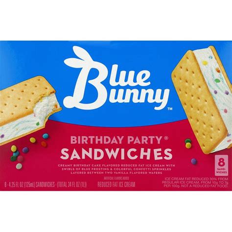 Blue Bunny Birthday Party Ice Cream Sandwiches 425 Fl Oz Instacart