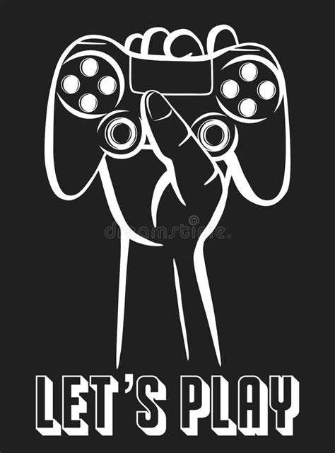 Vector Gamer Logo Illustration Of A Joystick In The Hand With An