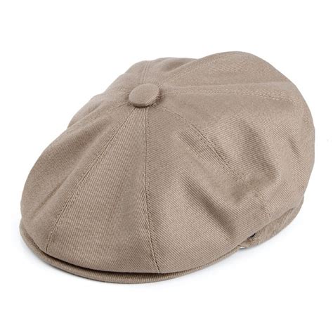 Flat Cap Jaxon Hats Cotton Newsboy Cap Beige
