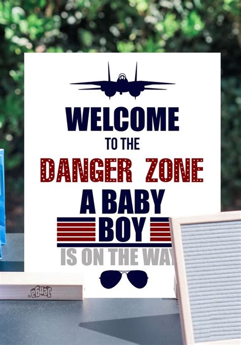 PRINTABLE Top Gun Baby Shower Sign X Digital Top Gun Etsy