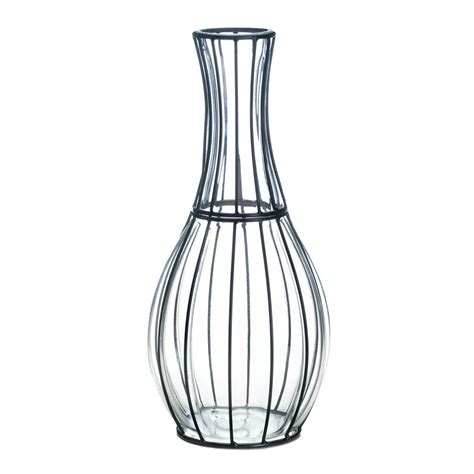 Tall Glass Metal Vase In 2021 Metal Vase Geometric Vases Glass Vase