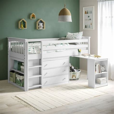 Cream Cabin Bed Midsleeper Kids Bed Storage Desk 5060388569334 Ebay