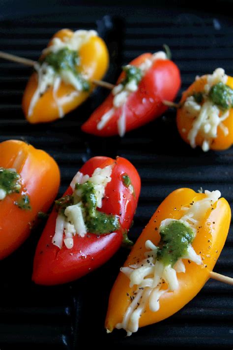 Not Quite A Vegan Grilled Cheese Stuffed Mini Peppers