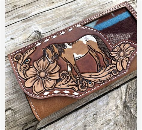 385 Pendleton Pony Ladies Clutch Wallet By 76 And Riveted Tooled