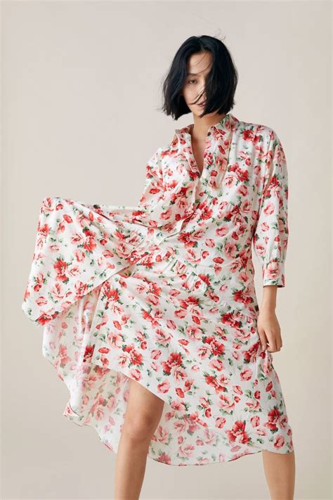 Floral Print Dress Midi Dresses Woman Zara United States Floral