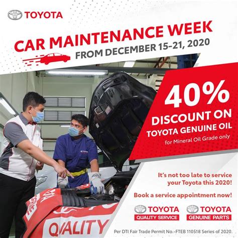 Toyota Announces Car Maintenance Week And More Service Offers For