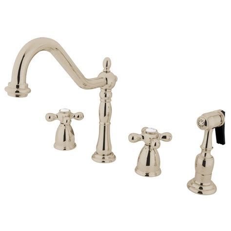 Product title delta leland kitchen faucet with pullout spray, avai. Elements of Design Heritage Two Handle Widespread Kitchen Faucet with Metal Cross Handles ...