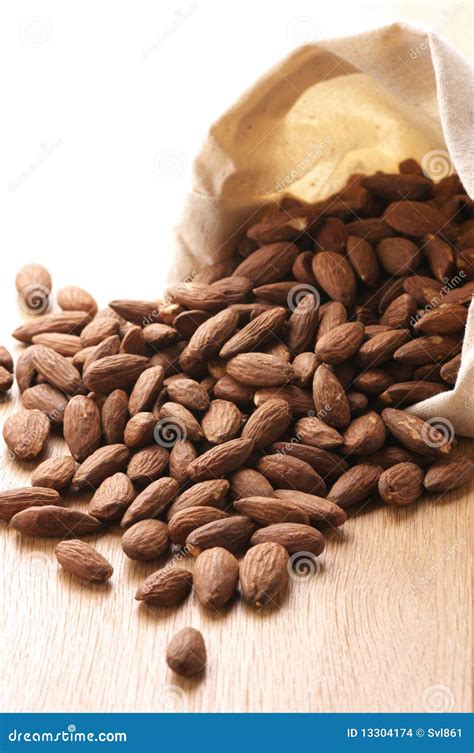 Almonds In Bag Stock Photo Image Of Still Sack Almond 13304174