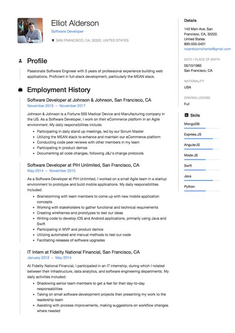 Check out our free example: Guide: Software Developer Resume +12 Samples | Word ...