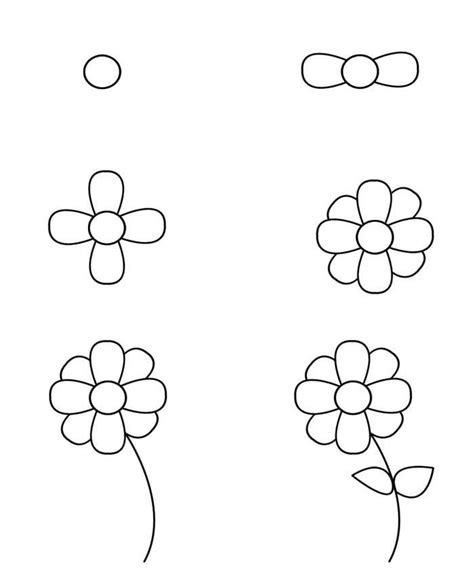 Draw A Flower For Kids Kids Learning Easy Flower Drawings Easy