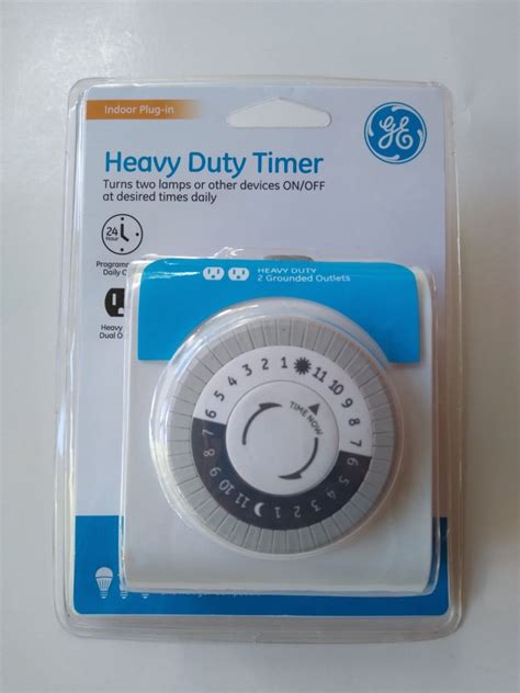 Ge 24 Hour Heavy Duty Indoor Plug In Mechanical Timer 2 Grounded Outlets