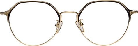 black gold browline titanium geometric eyeglasses 18014