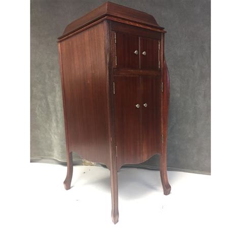 Original reproducer for early disc graphophones. Antique Victrola Wood Record Player Cabinet | Chairish